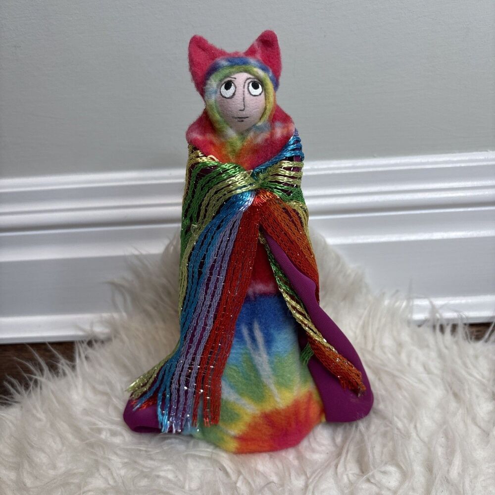 Wee People Doll Constructions What’s Up PussyHat Doll Rainbow Handmade Protest